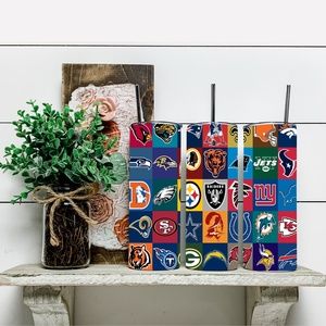 American Football All Teams 20 Oz Skinny Sublimated Tumbler